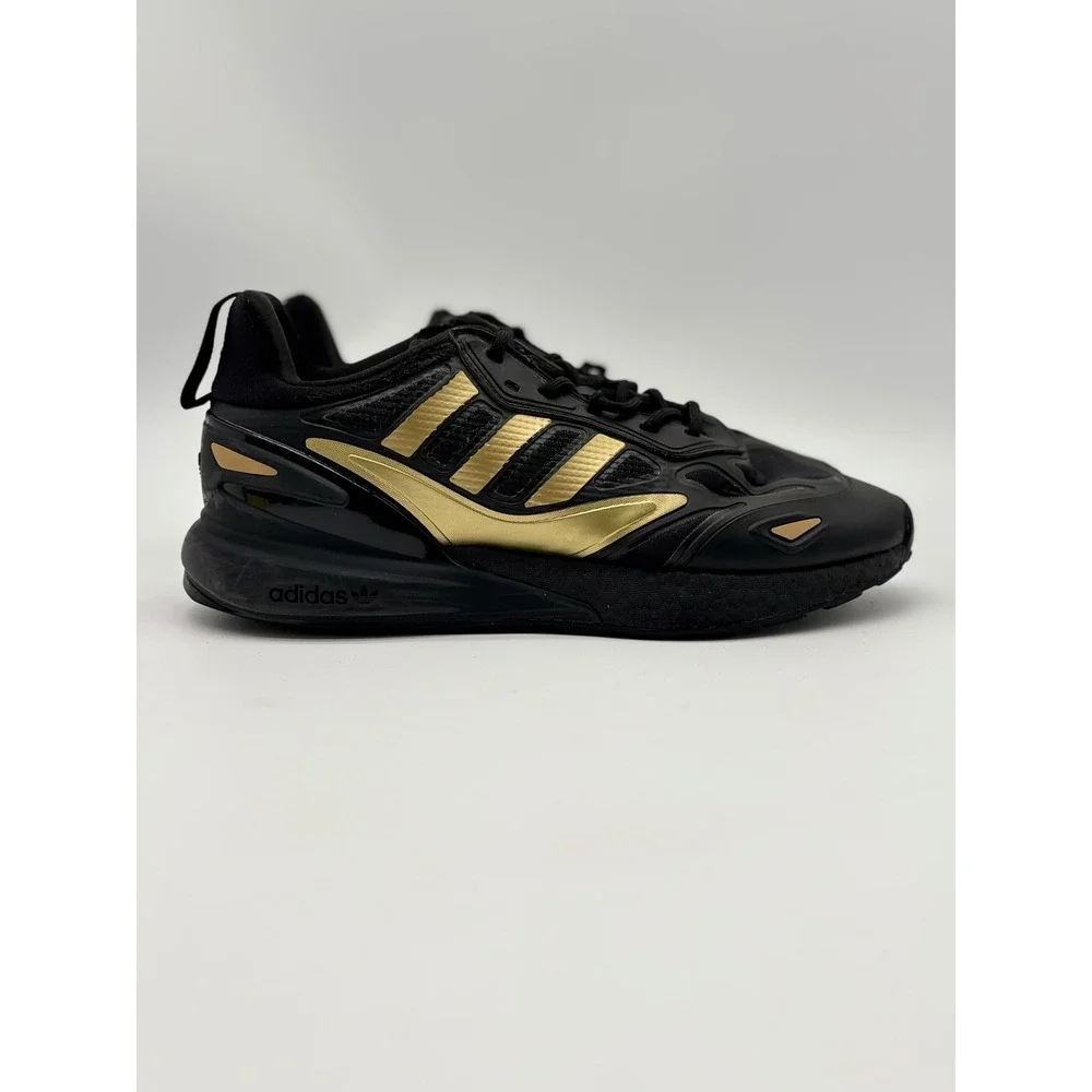 Adidas ZX 2K Boost 2.0 Black Gold Metallic Mens Running Shoes GZ7743 Size 8.5